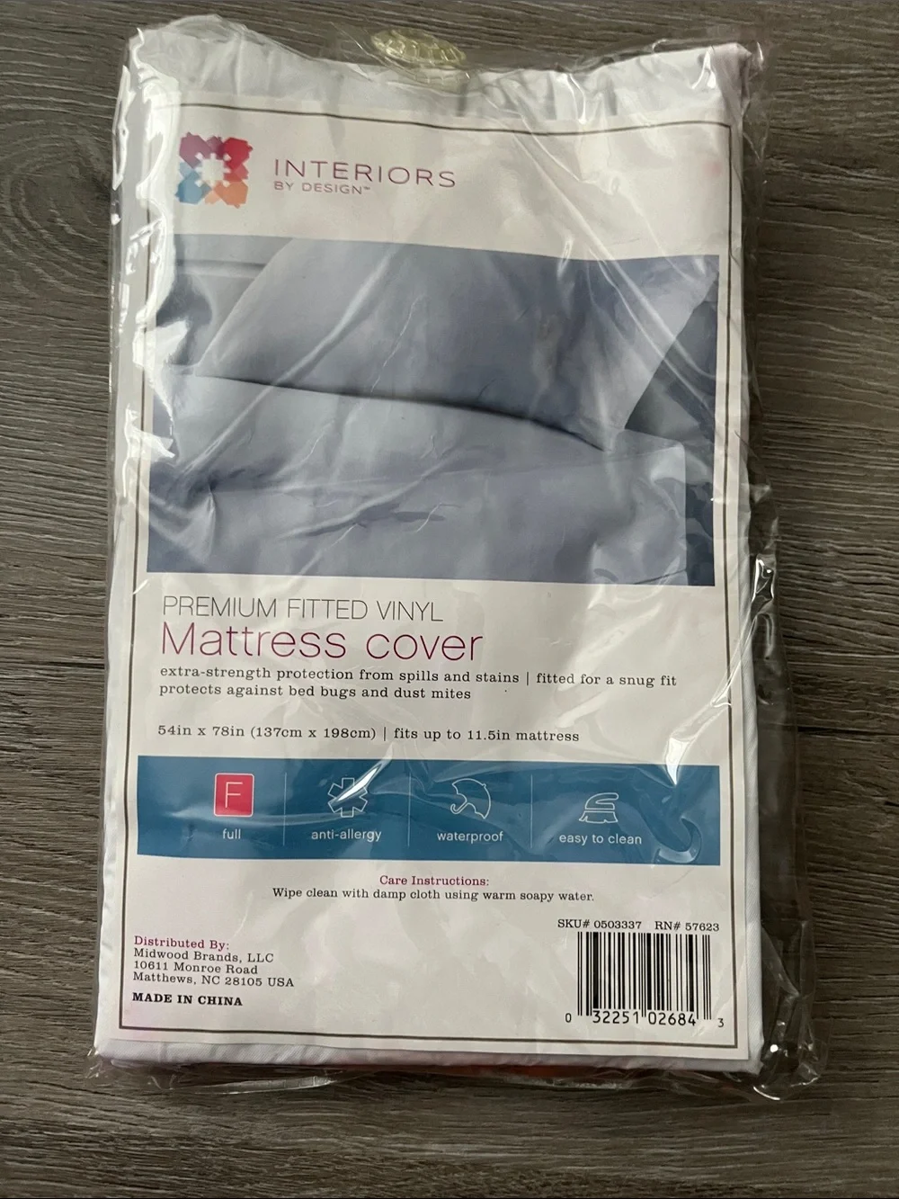 Interiors by Design Full Premium Fitted Vinyl Mattress Cover - White 2 available